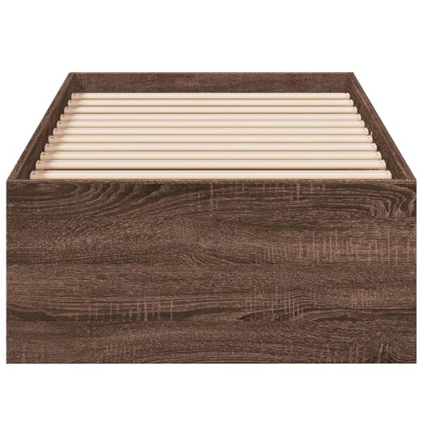 vidaXL Bed Frame without Mattress Brown Oak 90x200 cm