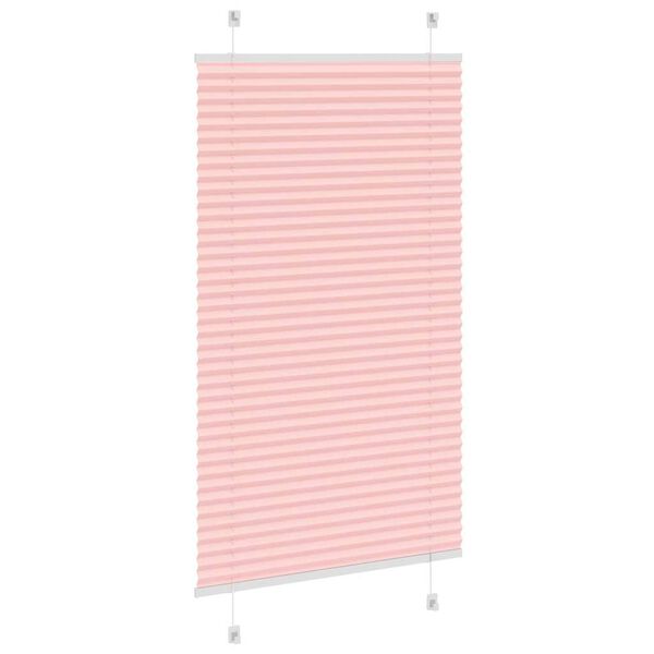 vidaXL Pleated Blind Pink 80x100 cm Fabric Width 79.4 cm Polyester