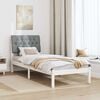 vidaXL Bed Frame with Upholstered Headboard White 75 x 190 cm