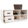 vidaXL Shoe Bench White 100x34x45 cm Solid Wood Pine
