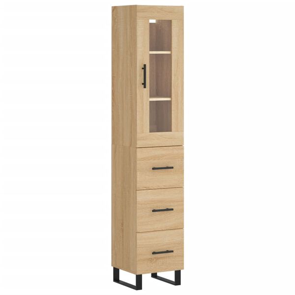 vidaXL Highboard Sonoma Oak 34.5x34x180 cm Engineered Wood