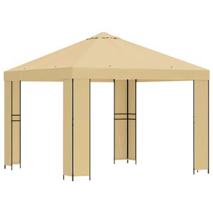 vidaXL Gazebo 3 x 3 m Cream Polyester and Steel 190 gsm