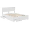 vidaXL Bed Frame with Headboard White 140 x 190 cm Engineered Wood