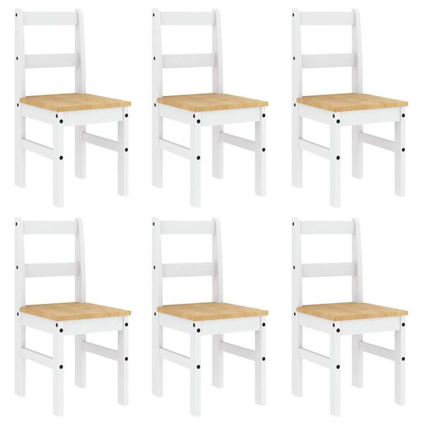 vidaXL 7 Piece Dining Set PANAMA White Solid Wood Pine