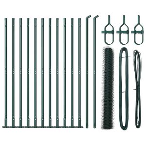 vidaXL Hexagonal Fence with Concrete Base 25 x 1.2 m PVC-Coated Steel