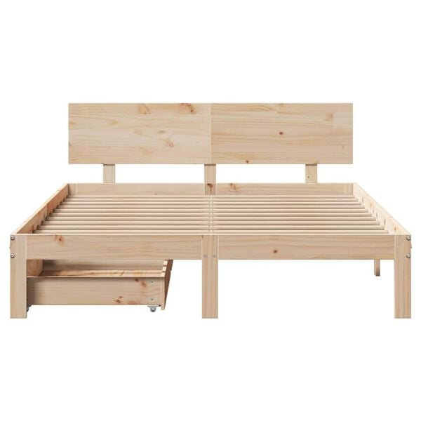 vidaXL Bed Frame with Drawers without Mattress 135x190 cm Double