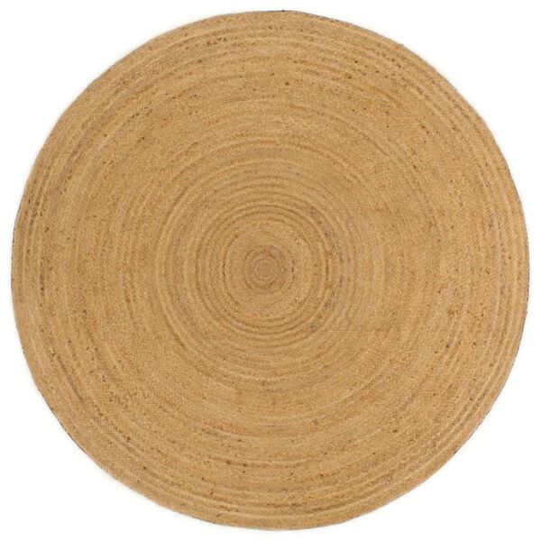 vidaXL Braided Rug Reversible Anthracite and Natural 120 cm Jute Round