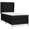 vidaXL Box Spring Bed with Mattress Black 90x200 cm Fabric