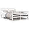 vidaXL Bed Frame with Headboard without Mattress White 140x200 cm