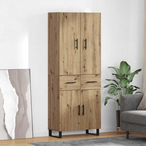 vidaXL Highboard with Drawer 2 pcs Artisan Oak 69.5 x 34 x 180 cm