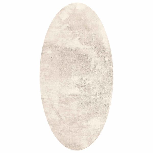 vidaXL Area Rugs Oval HUARTE Beige 100 x 200 cm 100% Polyester