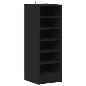 vidaXL Shoe Cabinet Black 31.5x35x90 cm Engineered Wood