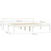 vidaXL Bed Frame without Mattress White Solid Pine Wood 180x200 cm Super King