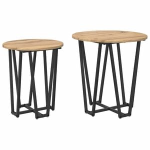 vidaXL Side Table Set 2 pcs Artisan Oak and Black