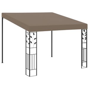 vidaXL Gazebo | Taupe | Powder-coated steel | 3x3x2.5 m | Wall mounting | Gazebo