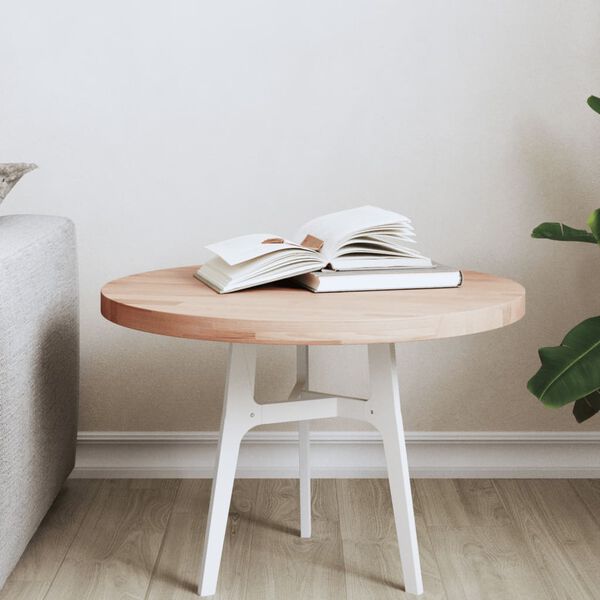 vidaXL Table Top &Oslash;50x2.5 cm Round Solid Wood Beech