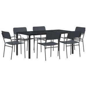vidaXL Outdoor Furniture Set 7 pcs Anthracite Steel