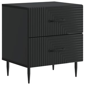 vidaXL Bedside Cabinet Black 43 x 34.5 x 47.5 cm Engineered Wood