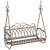 vidaXL Swing Bench Steel 112 x 60 x 126.5 cm Antique Brown