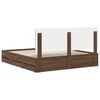 vidaXL Bed Frame with Drawer Brown Oak 200 x 200 cm Engineer Wood