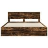 vidaXL Bed Frame Smoked Oak 180 x 200 cm Engineered wood