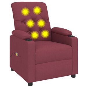 vidaXL Massage Chair Wine Red Fabric
