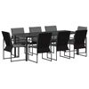 vidaXL Garden Dining Set 9 pcs Black and Anthracite 200 x 80 x 73 cm