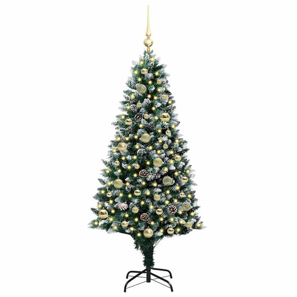 vidaXL Artificial Christmas Tree with 150 LEDs with Stand Green 150 cm