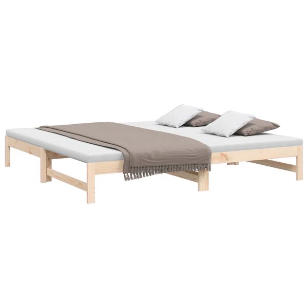 vidaXL Pull-out Day Bed without Mattress 2x(90x200) cm Solid Wood Pine
