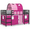 vidaXL Kids' Loft Bed with Tunnel without Mattress Pink 90x200cm