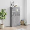vidaXL Highboard with Doors Grey Sonoma 68x37x142 cm Engineered Wood