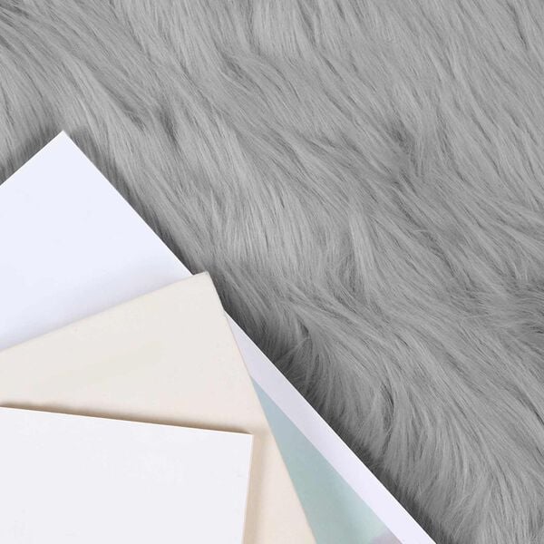 vidaXL Faux Sheepskin Rug Tafalla Grey 60 x 110 cm Polyester