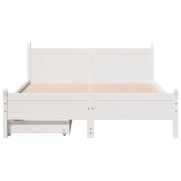 vidaXL Bed Frame without Mattress White 160x200 cm Solid Wood Pine