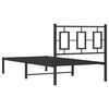 vidaXL Metal Bed Frame without Mattress with Headboard Black 90x200cm
