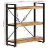 vidaXL 3-Tier Bookcase 77x30x80 cm Solid Wood Mango and Iron