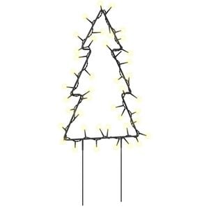 vidaXL Christmas Light Decorations with Spikes 3 pcs Tree 50 LEDs 30 cm