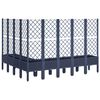 vidaXL Garden Planter with Trellis Blue Grey 200x160x142 cm PP