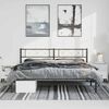 vidaXL Metal Bed Frame without Mattress with Headboard Black 193x203cm