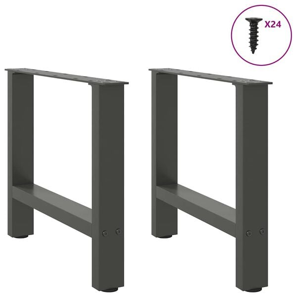 vidaXL Coffee Table Legs Anthracite 2 pcs 60x(42-43) cm Steel