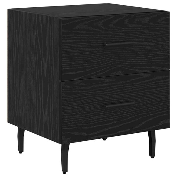 vidaXL Bedside Cabinet Black Oak 40 x 35 x 47.5 cm Engineered Wood