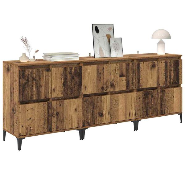 vidaXL Sideboards 3 pcs Old Wood 60 x 35 x 70 cm Engineered Wood