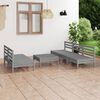 vidaXL 6 Piece Garden Lounge Set Grey Solid Pinewood