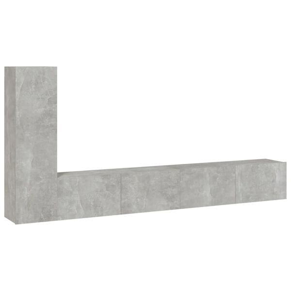 vidaXL 3 Piece TV Cabinet Set Concrete Grey Engineered Wood