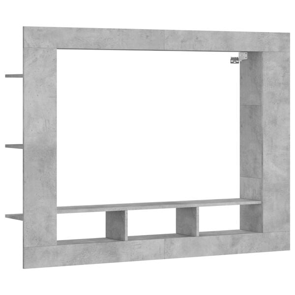 vidaXL TV Cabinet Concrete Grey 152x22x113 cm Engineered Wood
