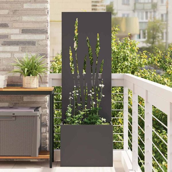 vidaXL Garden Privacy Screen Black 50 x 140 cm Cold-rolled steel