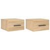 vidaXL Wall-mounted Bedside Cabinets 2 pcs Sonoma Oak 35x35x20 cm
