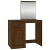 vidaXL Dressing Table with Mirror Brown Oak 90x50x132.5 cm Engineered Wood