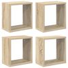 vidaXL Wall Cube Shelves 4 pcs Sonoma Oak 26x15x26 cm