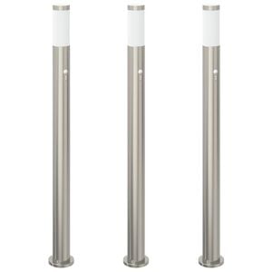 vidaXL Bollard Lights with Sensor 3pcs 110 cm Stainless Steel IP44