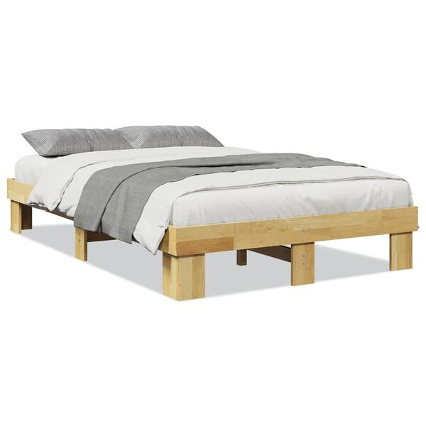 vidaXL Bed Frame without Mattress 120x190 cm Small Double Solid Wood Oak